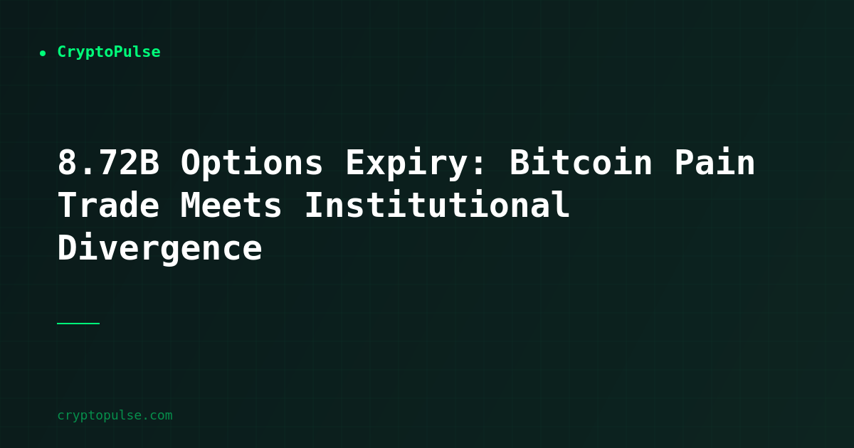 The $8.72B Options Expiry: Why Bitcoin's Pain Trade Could Be Imminent
