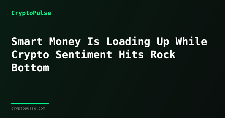 Smart Money Is Loading Up While Crypto Sentiment Hits Rock Bottom