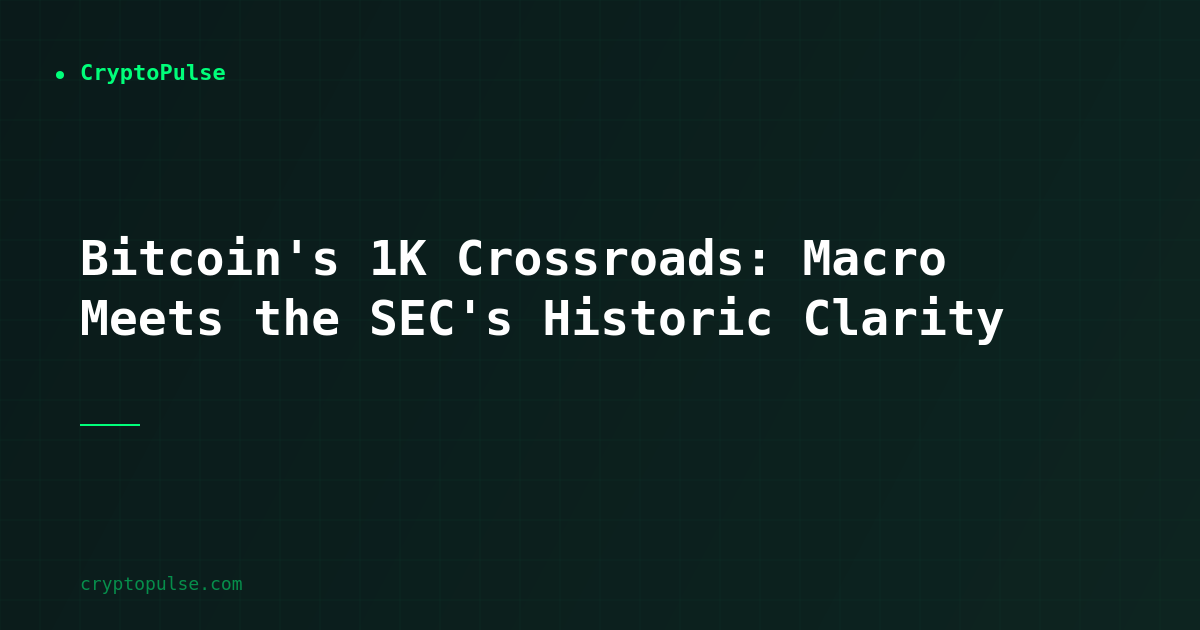 Bitcoin's $71K Crossroads: Macro Meets the SEC's Historic Clarity