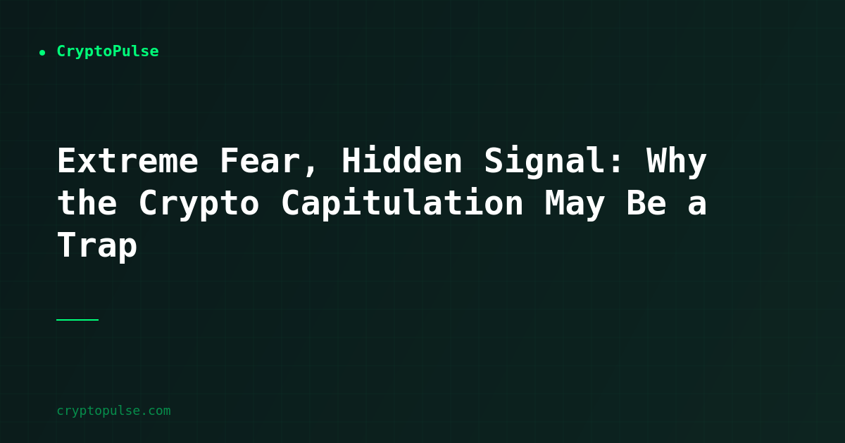 Extreme Fear, Hidden Signal: Why the Crypto Capitulation May Be a Trap