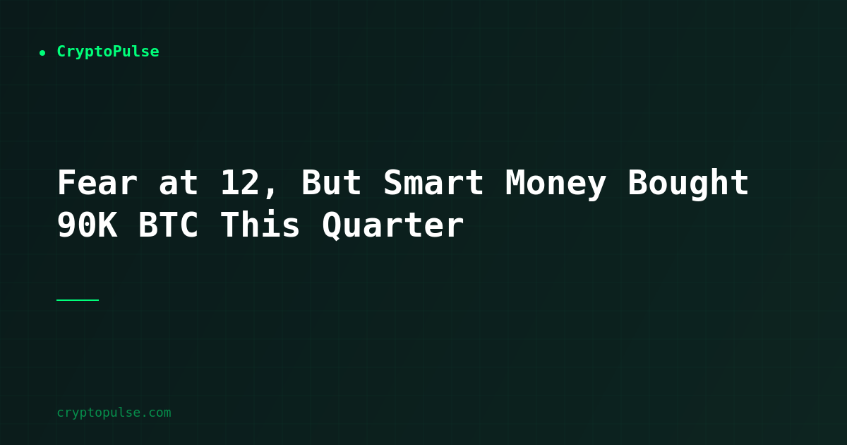 Fear at 12, But Smart Money Bought 90K BTC This Quarter
