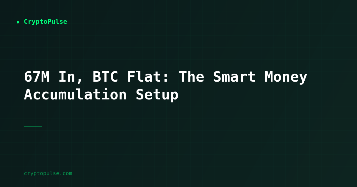 $767M In, BTC Flat: The Smart Money Accumulation Setup