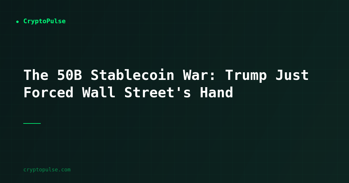 The $150B Stablecoin War: Trump Just Forced Wall Street's Hand