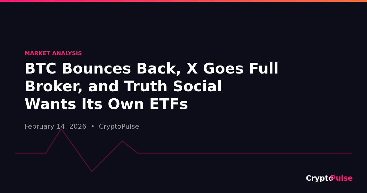 BTC Bounces Back, X Goes Full Broker, and Truth Social Wants Its Own ETFs