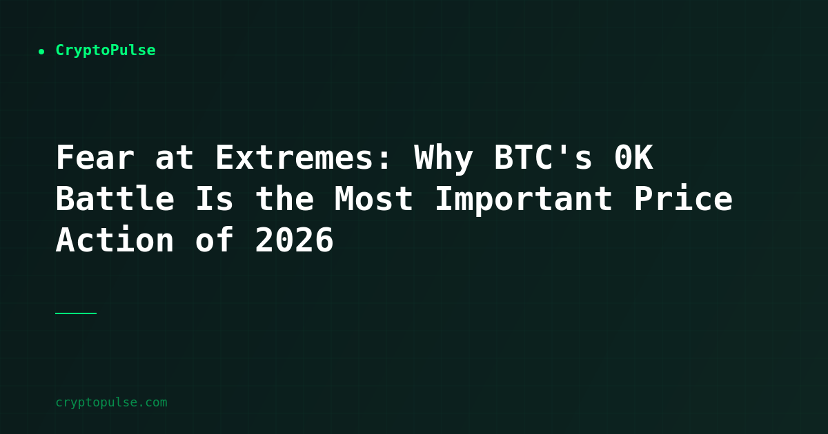 Fear at Extremes: Why BTC’s $70K Battle Is the Most Important Price Action of 2026