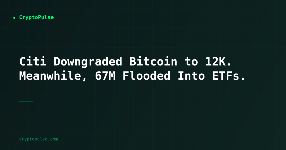 Citi Downgraded Bitcoin to $112K. Meanwhile, $767M Flooded Into ETFs.