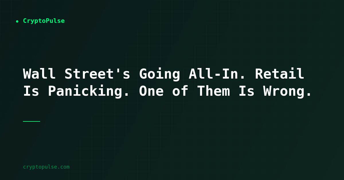 Wall Street's Going All-In. Retail Is Panicking. One of Them Is Wrong.
