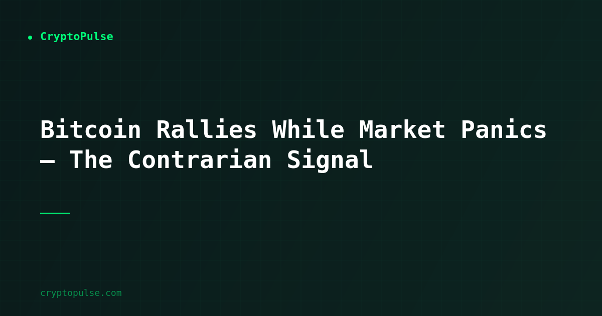 Bitcoin Rallies While Market Panics — The Contrarian Signal